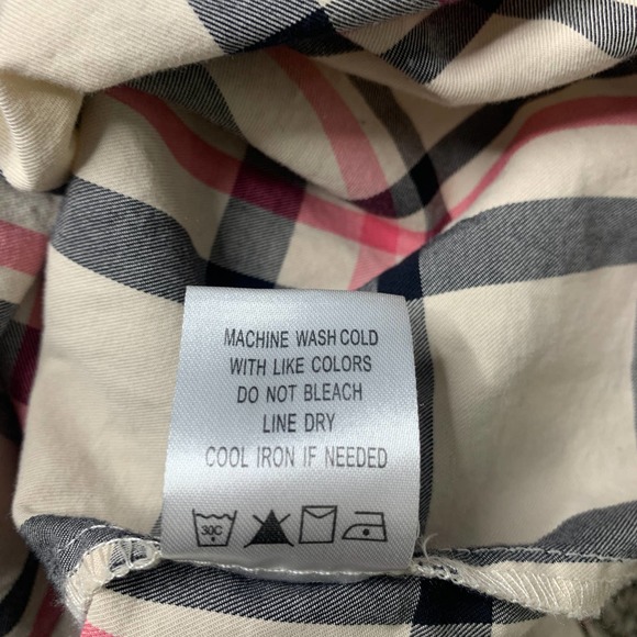 Tyler Boe Womens Shirt Size Small Cream/Pink/Gray Plaid Long Sleeve Button Up - Picture 10 of 11